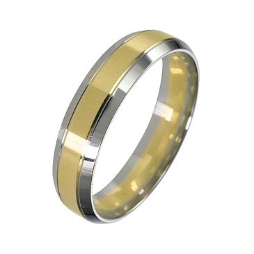 Обручальное кольцо двухсплавное из желтого и белого золота 470-000-415