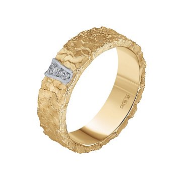 Дизайнерское обручальное кольцо из желтого золота с бриллиантами 931865Б 