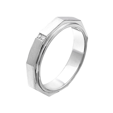Обручальное кольцо в виде гайки с 2 бриллиантами 921588Б