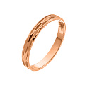 Обручальное кольцо узкое из красного золота с алмазной гранью 200-000-177