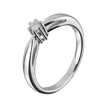 Помолвочное кольцо из белого золота с бриллиантом 921213Б