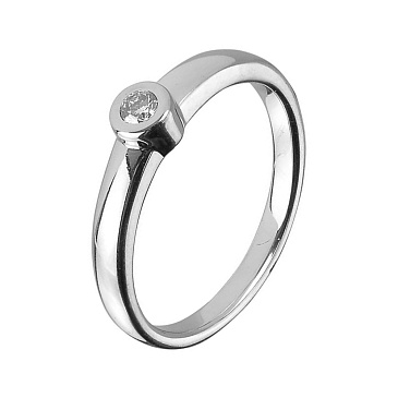 Помолвочное кольцо из белого золота с бриллиантом 921212Б