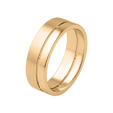 Широкое кольцо из желтого золота 931645