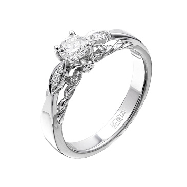Помолвочное кольцо из белого золота с бриллиантами 921643Б