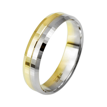 Обручальное кольцо из желтого и белого золота 5 мм 440-000-914