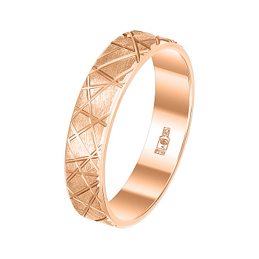 Обручальное кольцо из красного золота фактурное 500-000-176