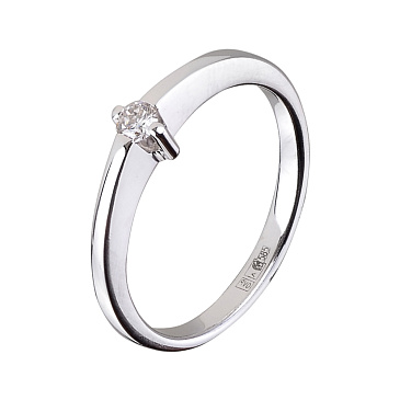 Помолвочное кольцо из белого золота с бриллиантом 921216Б