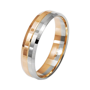 Обручальное кольцо из красного и белого золота 5 мм 430-000-914