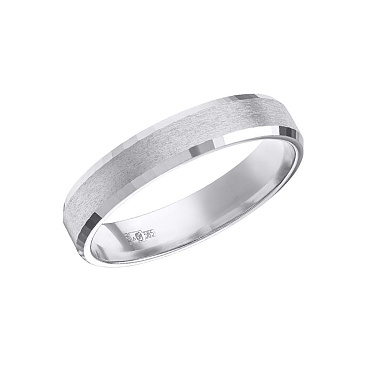 Обручальное кольцо из белого золота матовое 210-000-465