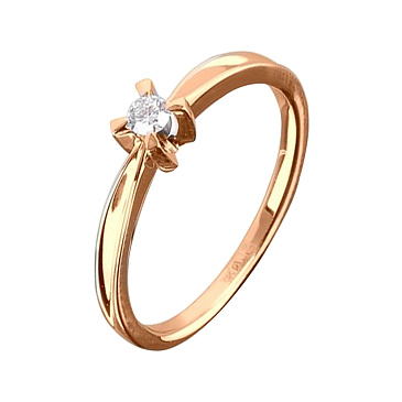 Помолвочное кольцо золотое с бриллиантом 911215Б