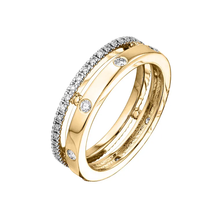 Кольцо двойное из золота с дорожкой с бриллиантами 931660Б во Дворце Санкт-Петербург