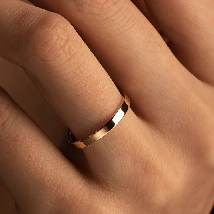 Классическое обручальное кольцо из красного золота узкое 2,5 мм 200-000-306 во Дворце Санкт-Петербург