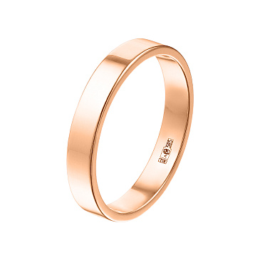 Обручальное кольцо прямое из красного золота 200-000-308